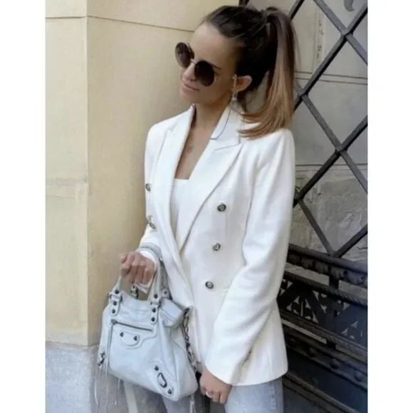 Zara White Blazer Size Small - Picture 2 of 11